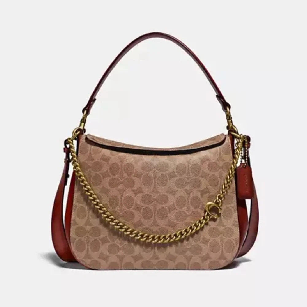Coach Signature Canvas Crossbody Bag with Tan and Rust Accents - Picture 5 of 7